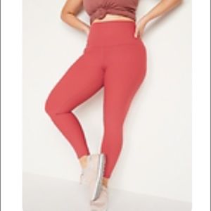 Extra High-Waisted PowerSoft Hidden Pocket 7/8-Length Leggings for Women - Coral